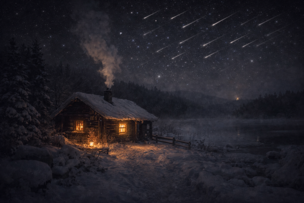 Maja, talv, öö, soovid